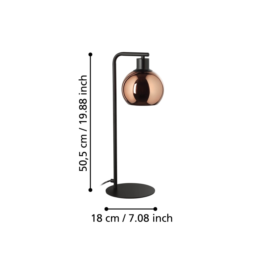 Eglo - Lampa stołowa 1xE27/40W/230V miedziany