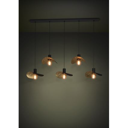 Eglo - Żyrandol na lince 5xE27/40W/230V czarny/złoty