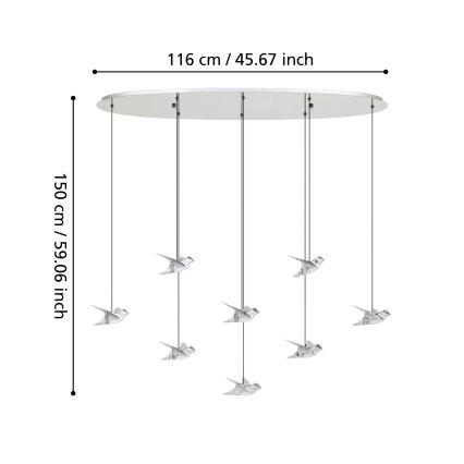 Eglo - LED Żyrandol ściemnialny na lince 8xLED/4,2W/230V 3000K chrom błyszczący
