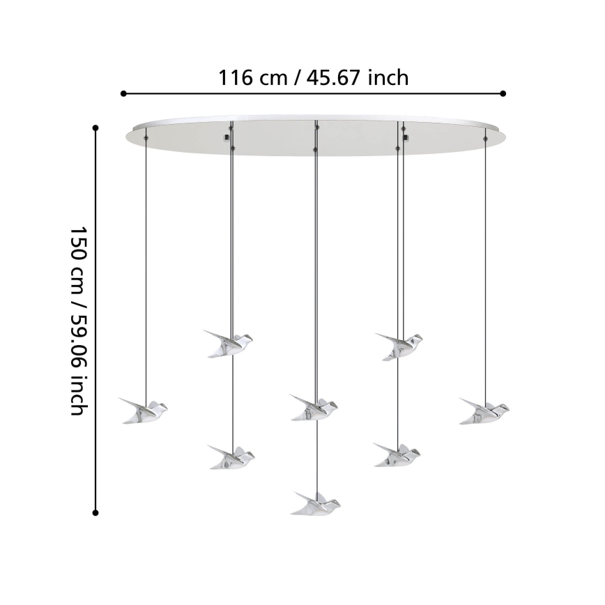 Eglo - LED Żyrandol ściemnialny na lince 8xLED/4,2W/230V 3000K chrom błyszczący