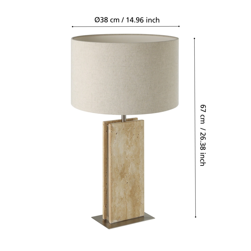 Eglo - Lampa stołowa 1xE27/40W/230V beżowa