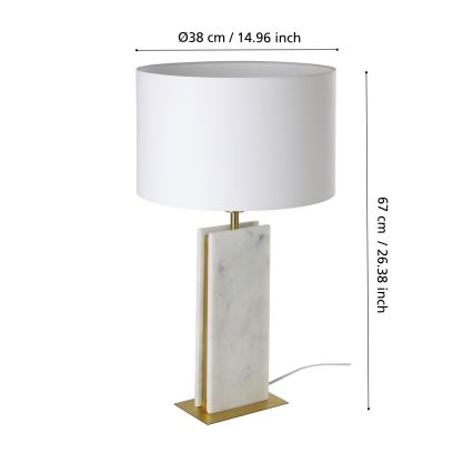 Eglo - Lampa stołowa 1xE27/40W/230V biała