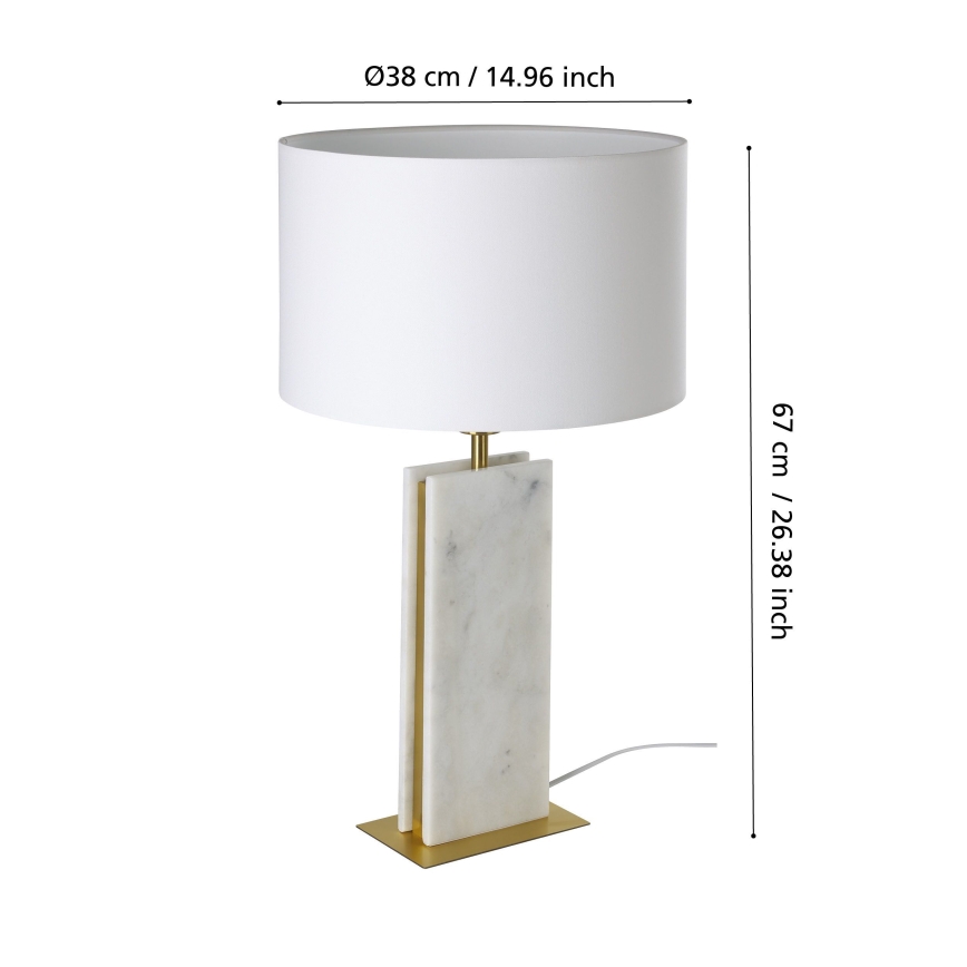 Eglo - Lampa stołowa 1xE27/40W/230V biała