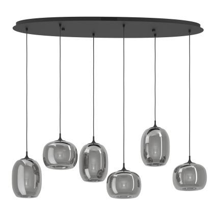 Eglo - LED Żyrandol ściemnialny na lince 6xLED/3,7W/230V 2700-6500K dymny + zdalne sterowanie