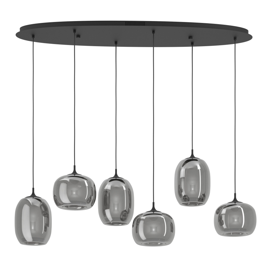Eglo - LED Żyrandol ściemnialny na lince 6xLED/3,7W/230V 2700-6500K dymny + zdalne sterowanie