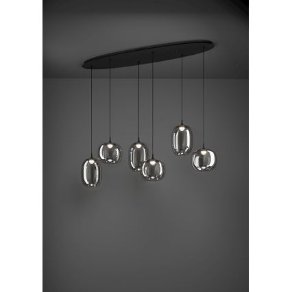 Eglo - LED Żyrandol ściemnialny na lince 6xLED/3,7W/230V 2700-6500K dymny + zdalne sterowanie