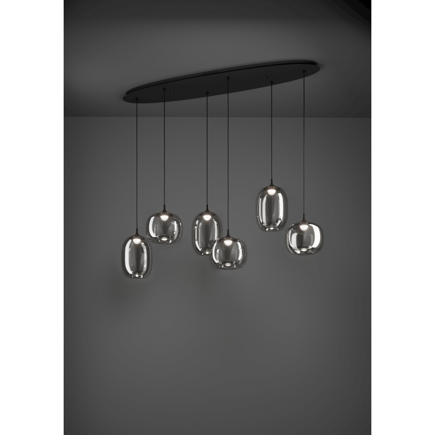Eglo - LED Żyrandol ściemnialny na lince 6xLED/3,7W/230V 2700-6500K dymny + zdalne sterowanie