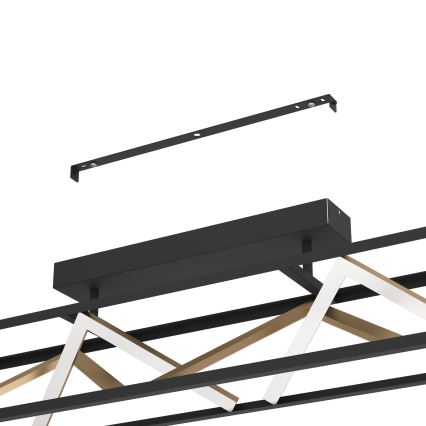 Eglo - LED Ściemnialny żyrandol natynkowy LED/45W/230V 2700-6500K czarny/złoty + zdalne sterowanie