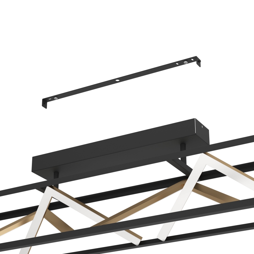 Eglo - LED Ściemnialny żyrandol natynkowy LED/45W/230V 2700-6500K czarny/złoty + zdalne sterowanie