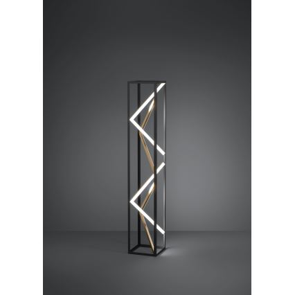 Eglo - LED Lampa podłogowa ściemnialna LED/23W/230V 2700-6500K czarny/złoty + zdalne sterowanie