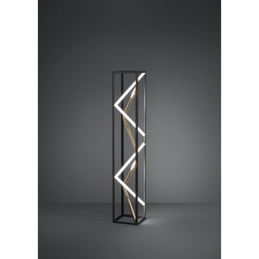 Eglo - LED Lampa podłogowa ściemnialna LED/23W/230V 2700-6500K czarny/złoty + zdalne sterowanie