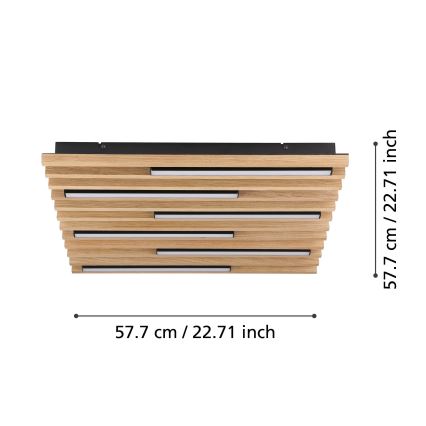 Eglo - LED Plafon ściemnialny 6xLED/8,5W/230V 3000K 57,5x57,5 cm brązowy
