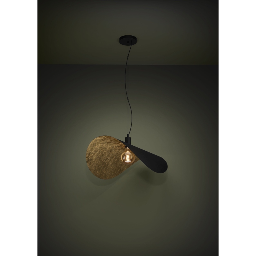 Eglo - Żyrandol na lince 1xE27/40W/230V 80 cm czarny/złoty