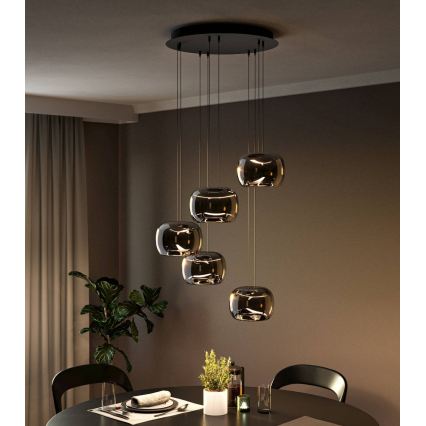 Eglo - Żyrandol LED ściemnialny na linkach 5xLED/5,8W/230V czarny/przydymiony