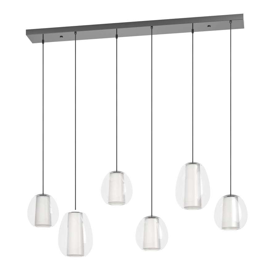 Eglo - ściemnialna lampa wisząca na lince LED 2xLED/7W/230V + 4xLED/5,5W + 6xLED/1,6W 2200-6500K czarny chrom