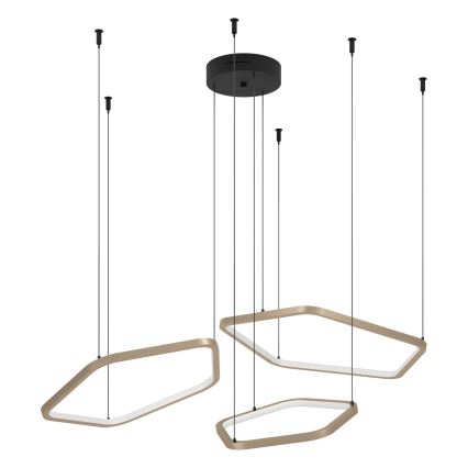 Eglo - ściemnialny żyrandol LED na lince LED/50W/230V mosiądz + pilot zdalnego sterowania