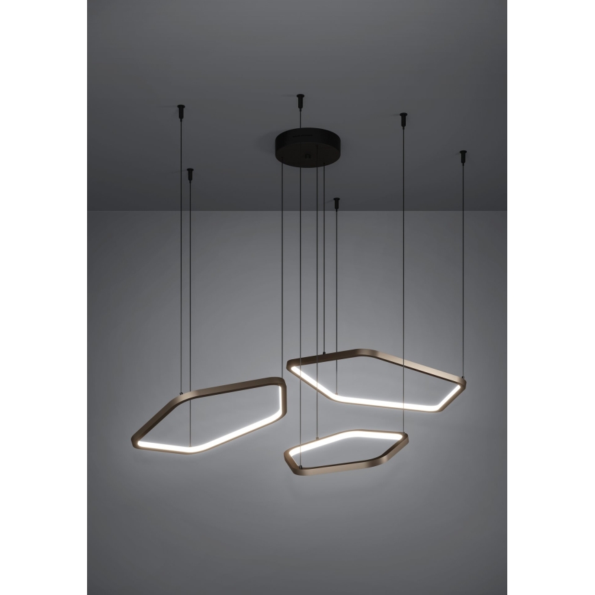 Eglo - ściemnialny żyrandol LED na lince LED/50W/230V mosiądz + pilot zdalnego sterowania