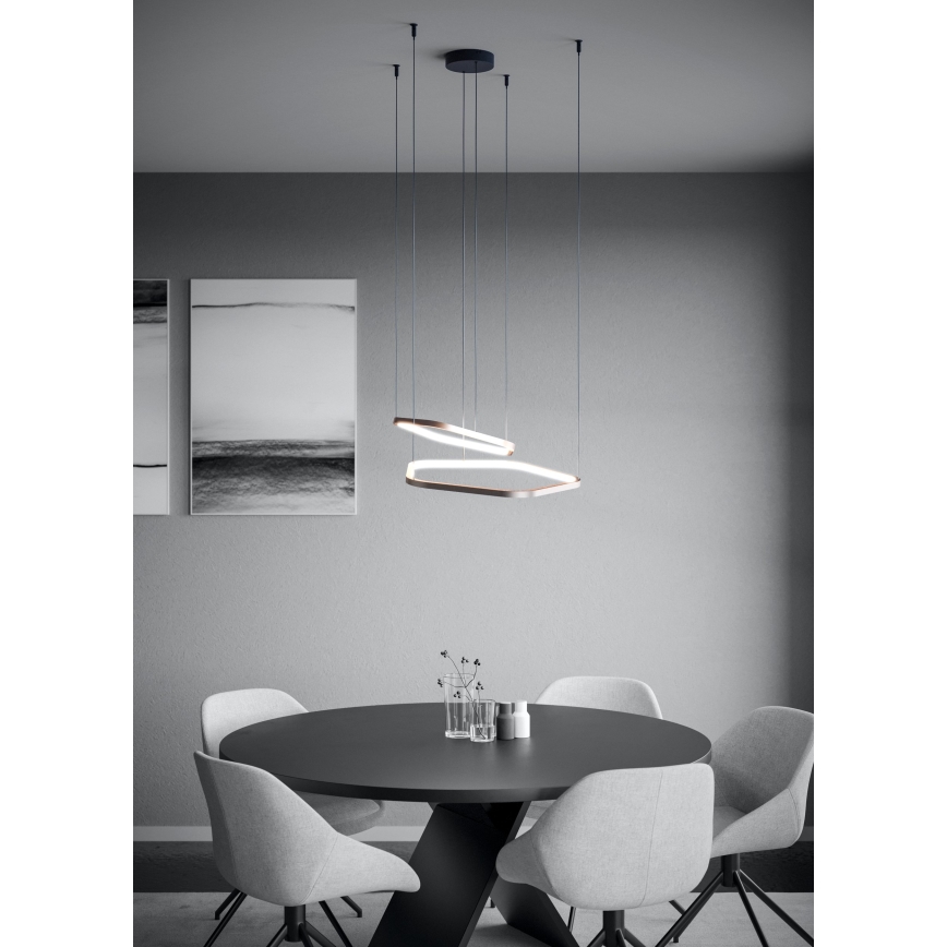 Eglo - LED Ściemnialny żyrandol na przewodzie LED/30W/230V 2200-6500K mosiądz + pilot zdalnego sterowania