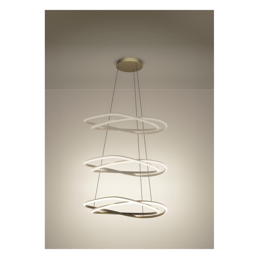 Eglo - ściemnialny żyrandol LED na lince LED/60W/230V 2200-6500K złoty + zdalne sterowanie