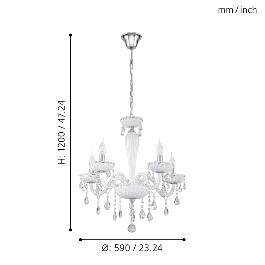 Eglo 39113- Żyrandol CARPENTO 5xE14/40W/230V