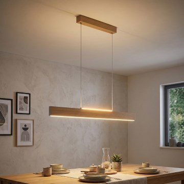 Eglo 39344 - Żyrandol LED na lince CLIMENE LED/17W/230V + LED/4,2W dąb