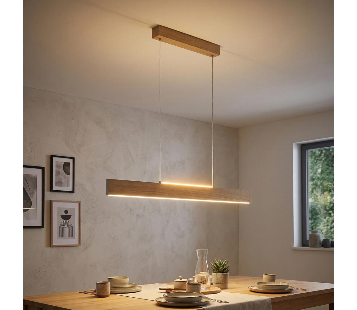 Eglo 39344 - Żyrandol LED na lince CLIMENE LED/17W/230V + LED/4,2W dąb