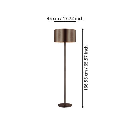 Eglo - Lampa podłogowa 1xE27/60W/230V miedziany