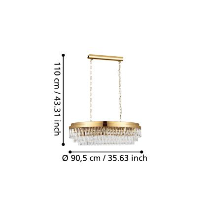 Eglo - Żyrandol na łańcuchu 10xE14/40W/230V złoty