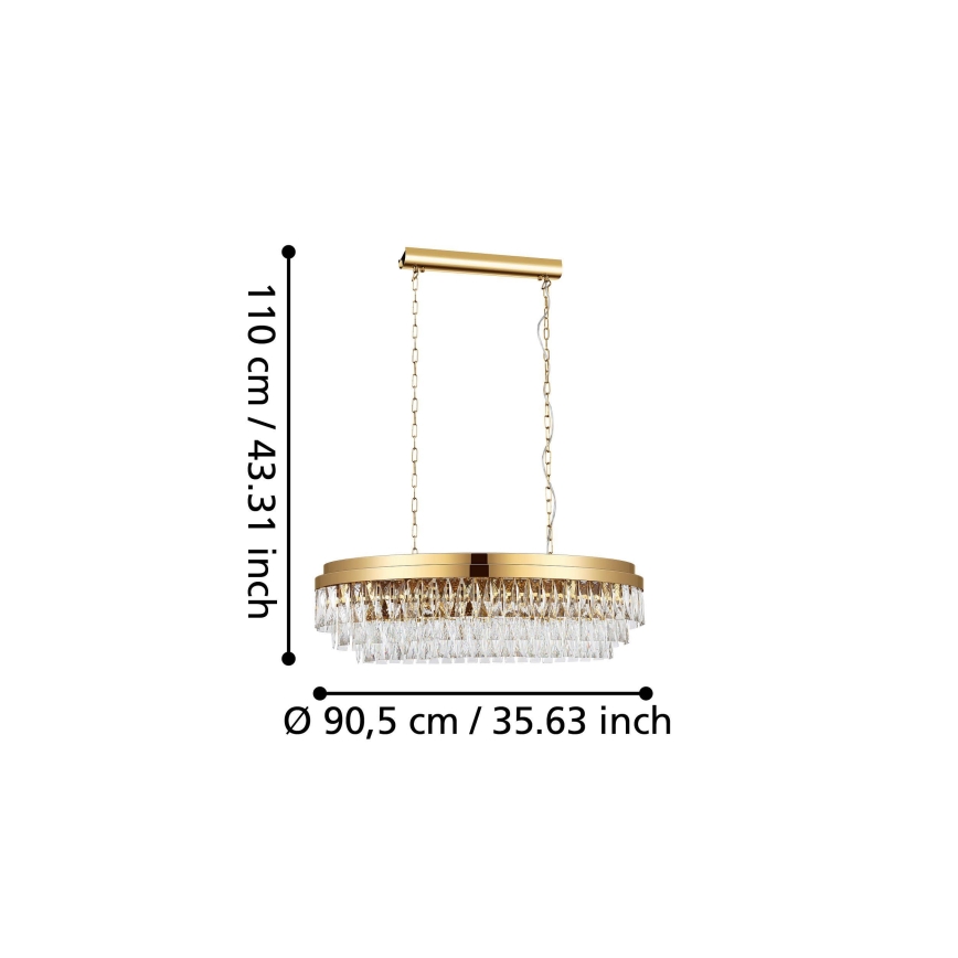 Eglo - Żyrandol na łańcuchu 10xE14/40W/230V złoty