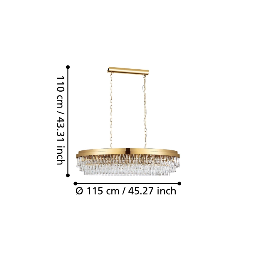 Eglo - Żyrandol na łańcuchu 13xE14/40W/230V złoty