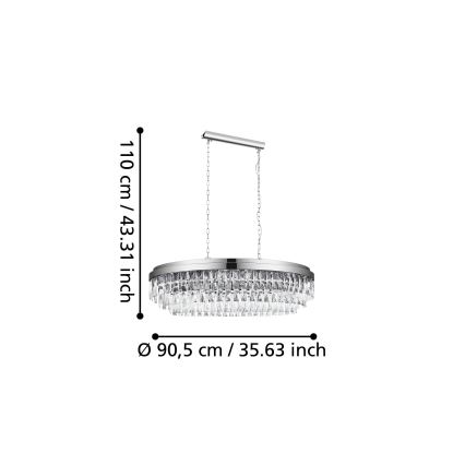 Eglo - Żyrandol na łańcuchu 10xE14/40W/230V błyszczący chrom