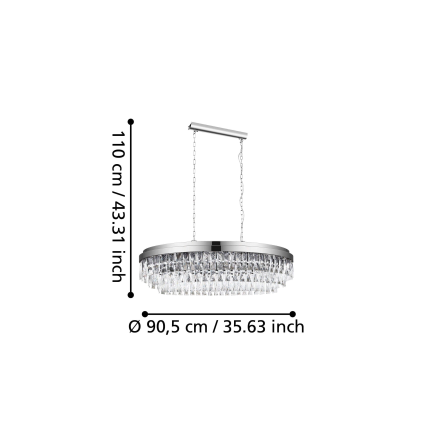 Eglo - Żyrandol na łańcuchu 10xE14/40W/230V błyszczący chrom