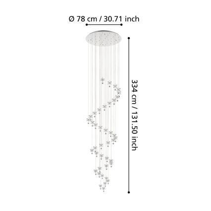 Eglo - LED Kryształowy ściemniany żyrandol na lince 40×LED/1,8W/230