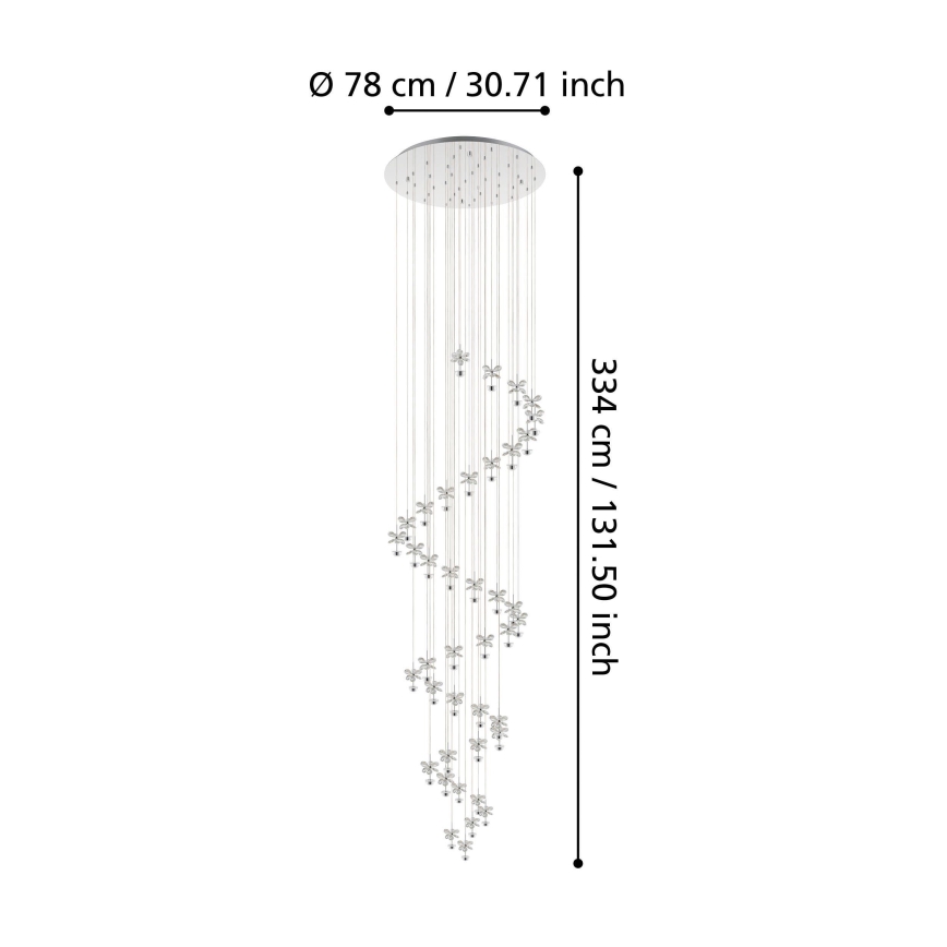 Eglo - LED Kryształowy ściemniany żyrandol na lince 40×LED/1,8W/230