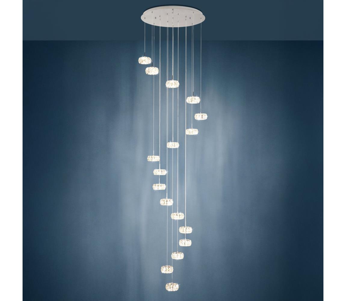 Eglo 39546 - LED Kryształowy ściemniany żyrandol na lince CORLIANO 17xLED/4,5W/230V