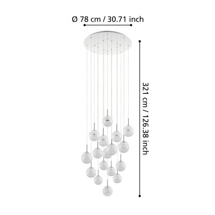 Eglo - LED Ściemniany żyrandol na lince 17xLED/5W/230V