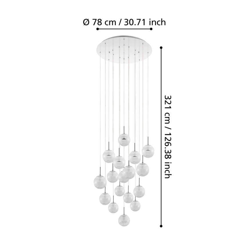 Eglo - LED Ściemniany żyrandol na lince 17xLED/5W/230V