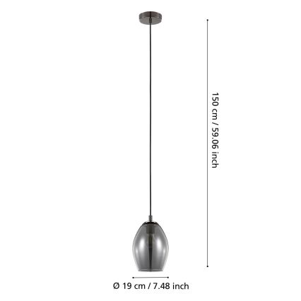Eglo - Żyrandol na lince 1xE27/60W/230V dymny