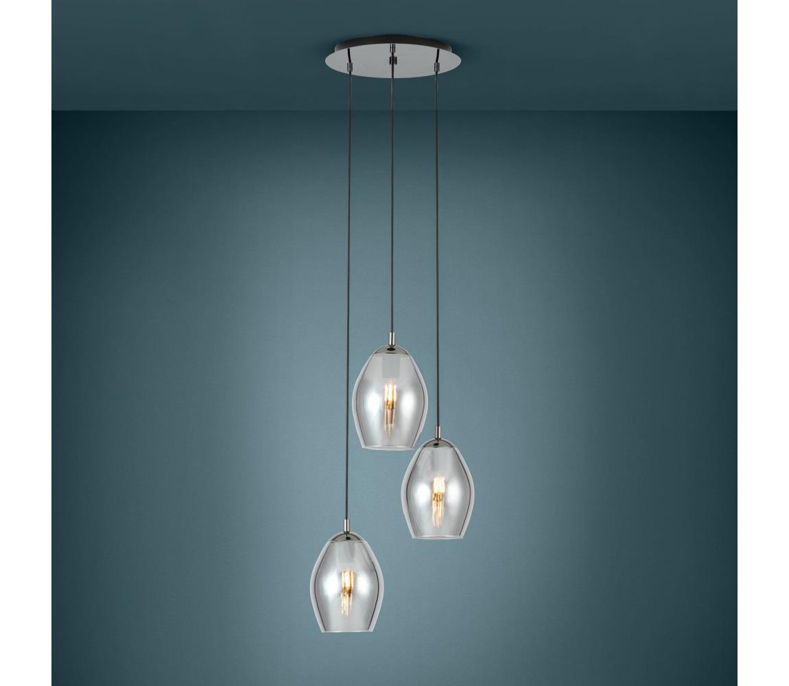 Eglo 39565 - Żyrandol na lince ESTANYS 3xE27/60W/230V dymny