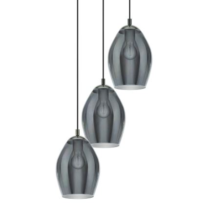 Eglo - Żyrandol na lince 3xE27/60W/230V dymny