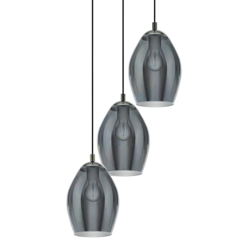 Eglo - Żyrandol na lince 3xE27/60W/230V dymny