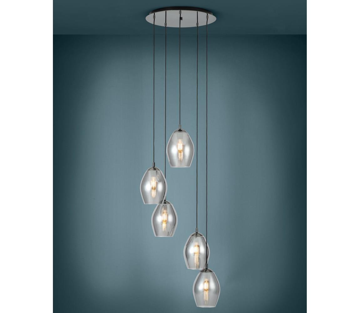 Eglo 39567 - Żyrandol na lince ESTANYS 5xE27/60W/230V dymny