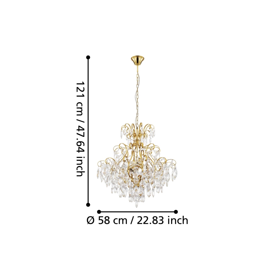 Eglo - Żyrandol na łańcuchu 5xE14/25W/230V złoty
