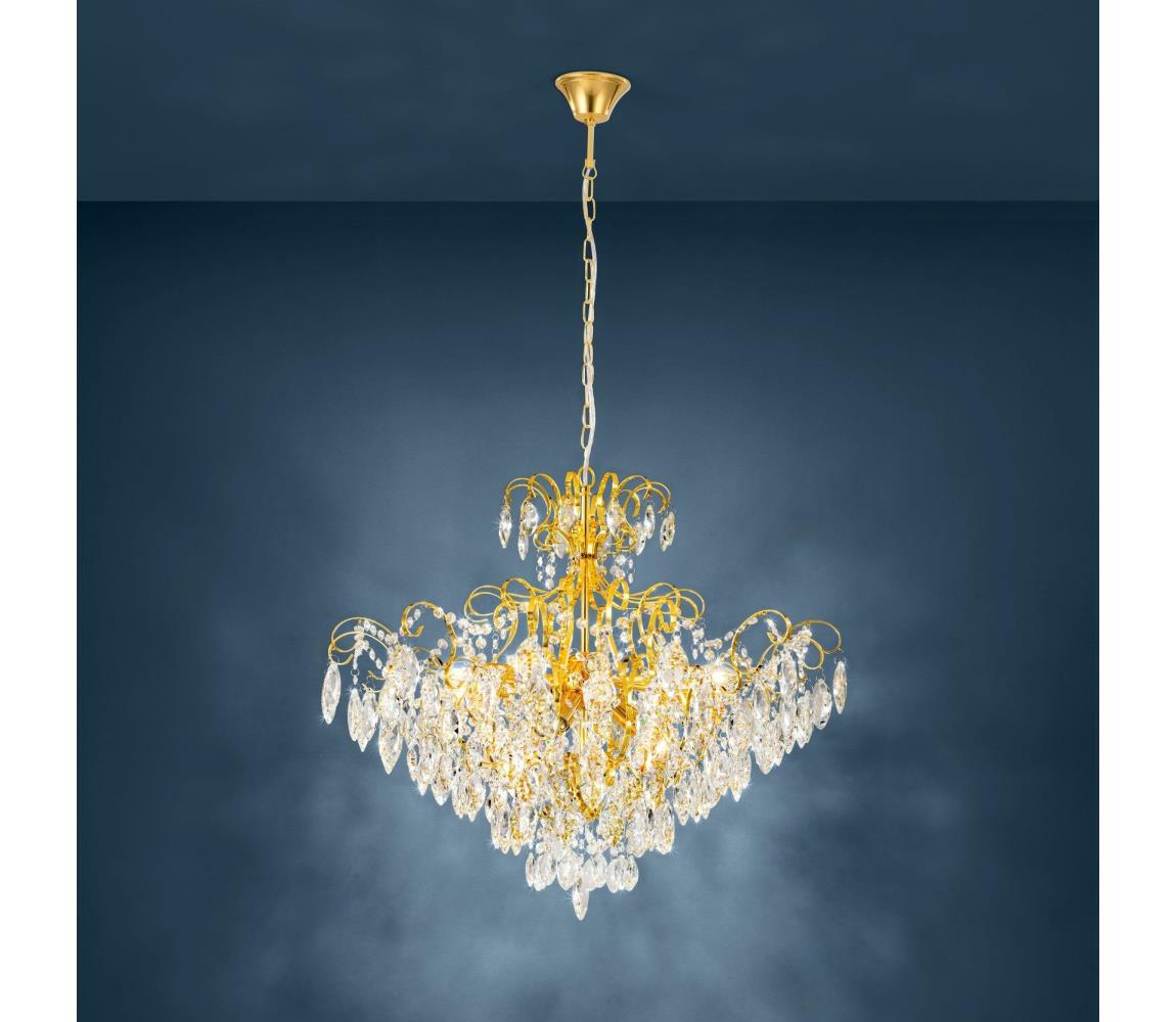 Eglo 39606 - Żyrandol na łańcuchu FENOULLET 9xE14/25W/230V złoty