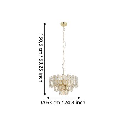 Eglo - Żyrandol na lince 10xE14/25W/230V średnica 63 cm