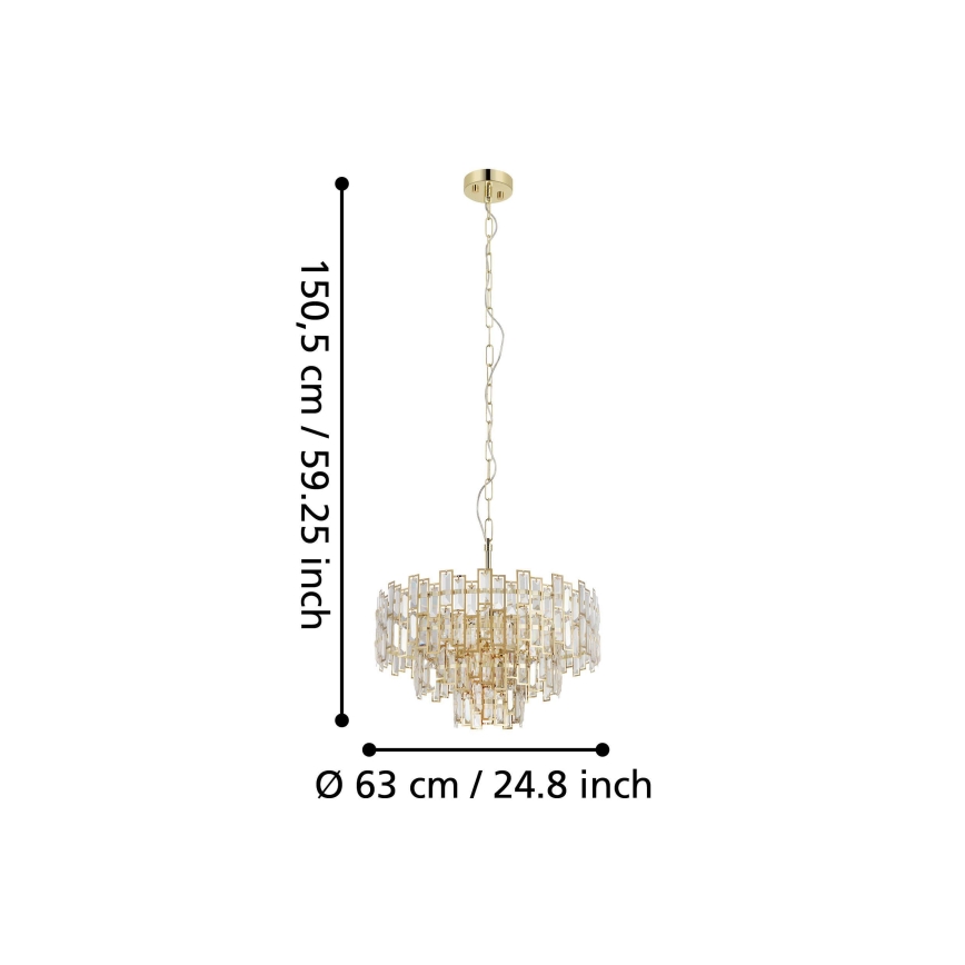 Eglo - Żyrandol na lince 10xE14/25W/230V średnica 63 cm
