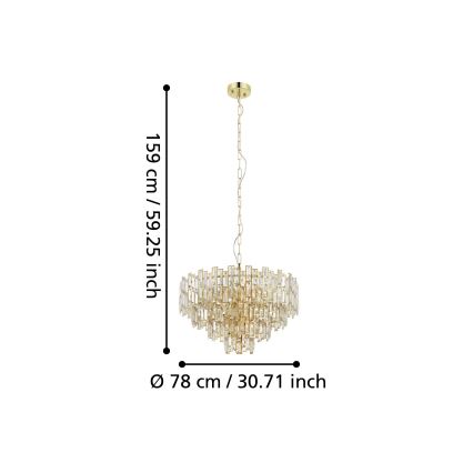 Eglo - Żyrandol na łańcuchu 10xE14/25W/230V średnica 78 cm