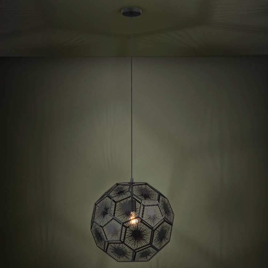 Eglo 39619 - Żyrandol na lince 1xE27/60W/230V śr. 50 cm czarny