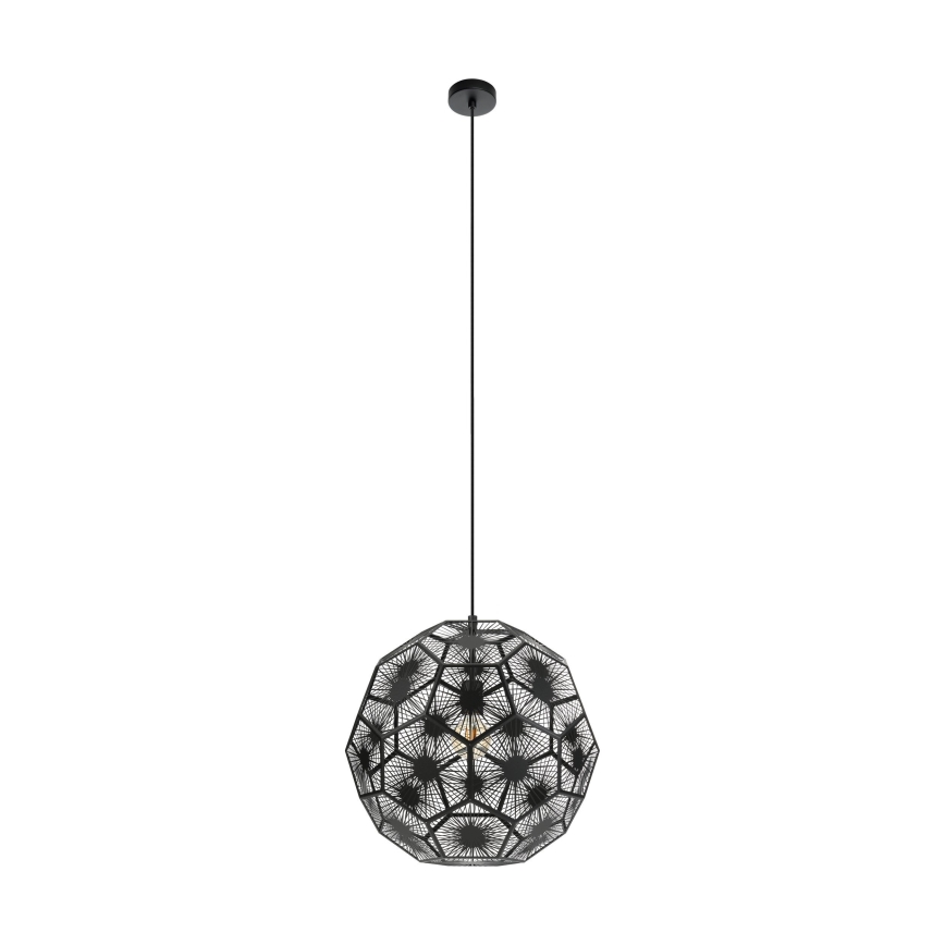 Eglo 39619 - Żyrandol na lince 1xE27/60W/230V śr. 50 cm czarny