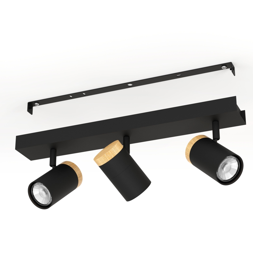Eglo - LED Oświetlenie punktowe 3xGU10/4,5W/230V 3000K czarne/brązowe
